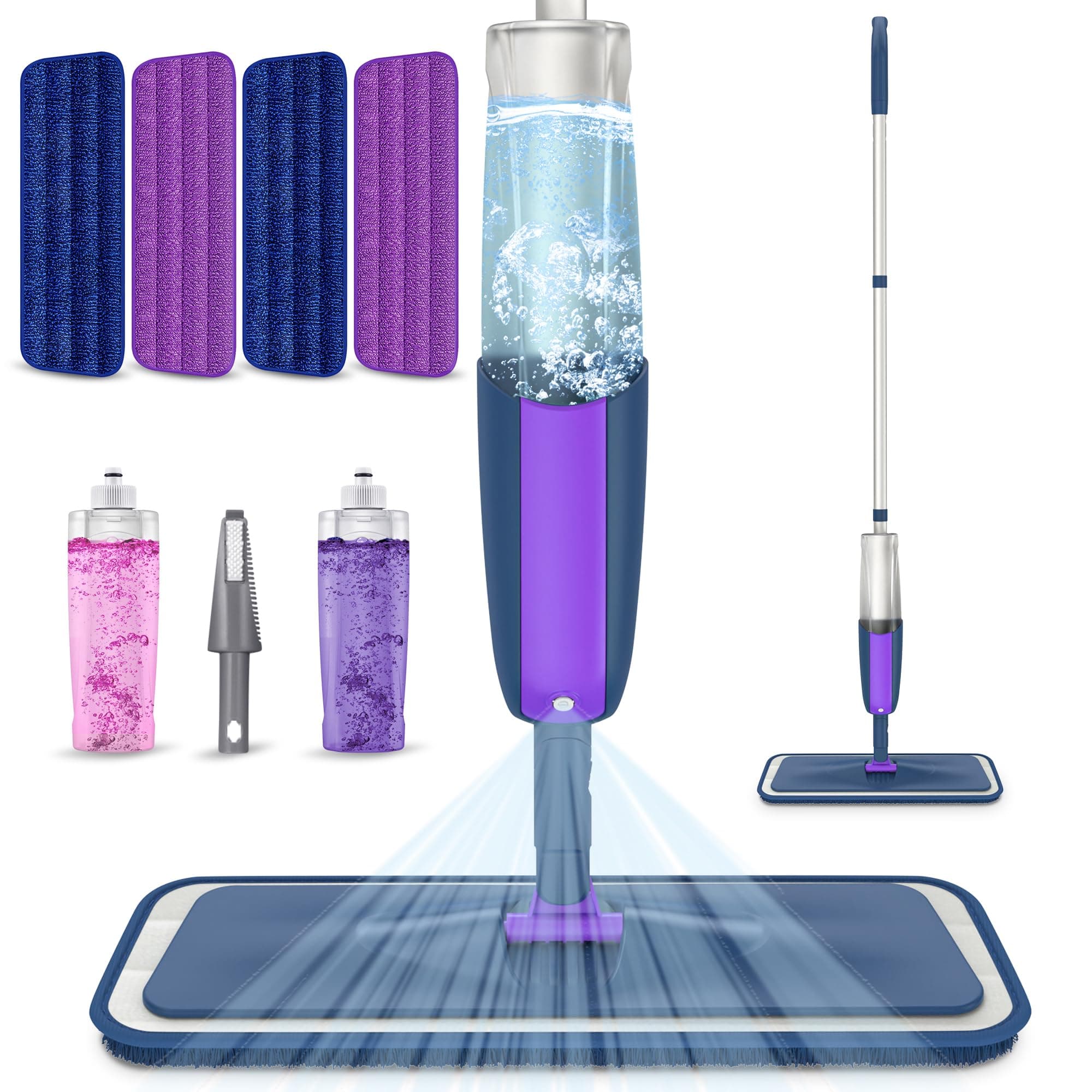 Spray Mops for Hardwood Floors Cleaning: MEXERRIS Wet Mop with 2 Refillable Bottles - Floor Mop with 4 Washable Pads for Swiffer PowerMop - Home Commercial Dry Dust Mops for Laminate Tile Vinyl Wood