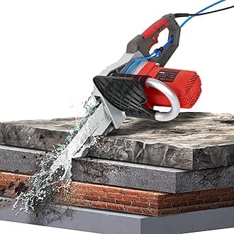 Concrete Saw, Electric Concrete Saw, Wall Chaser Cutting Machine, Electric Wall Grooving Cutting Machine Chaser, With Water Fed Dust Suppression for Slotting Brick Granite Marble Concrete Grooves (Co
