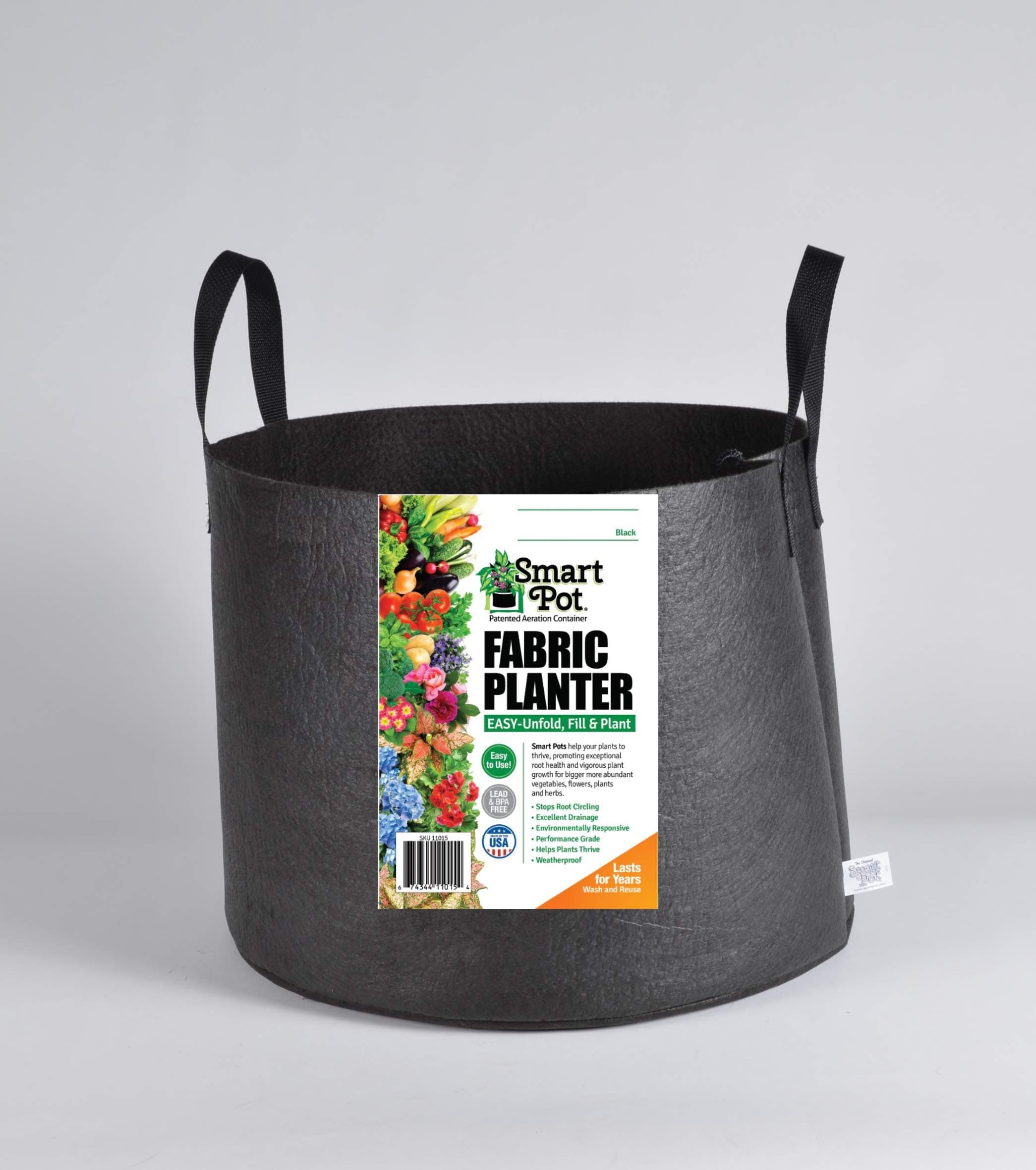 Smart Pots Fabric Pot, Black, 20 Gallon