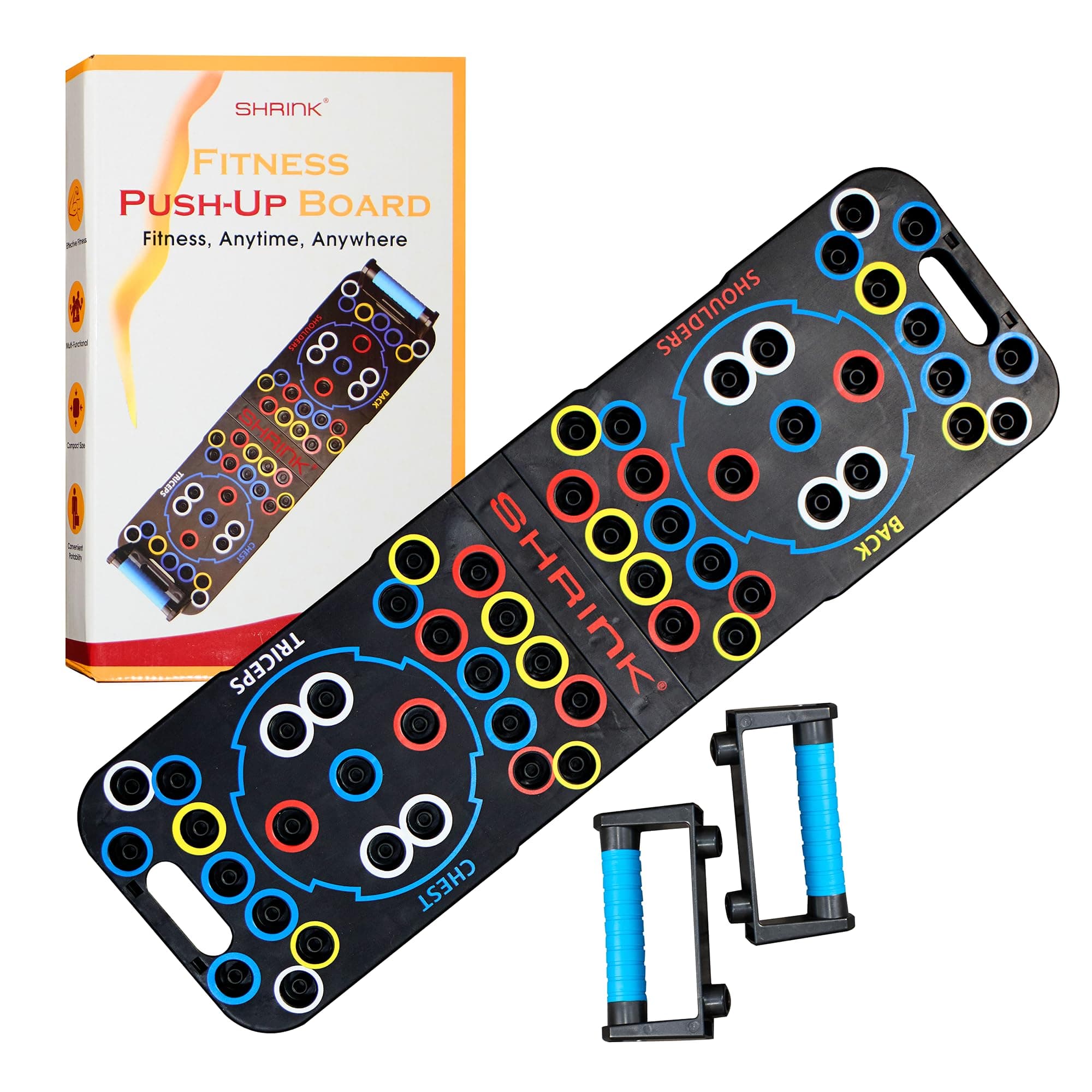 Push Up Board - Portable Gym Multi-Function Foldable Push Up Bar with Pull Up Bar Handles - Upper Body Workout Tool Fitness - Floor Exercise Equipment for Home Gym Workout for Men and Women